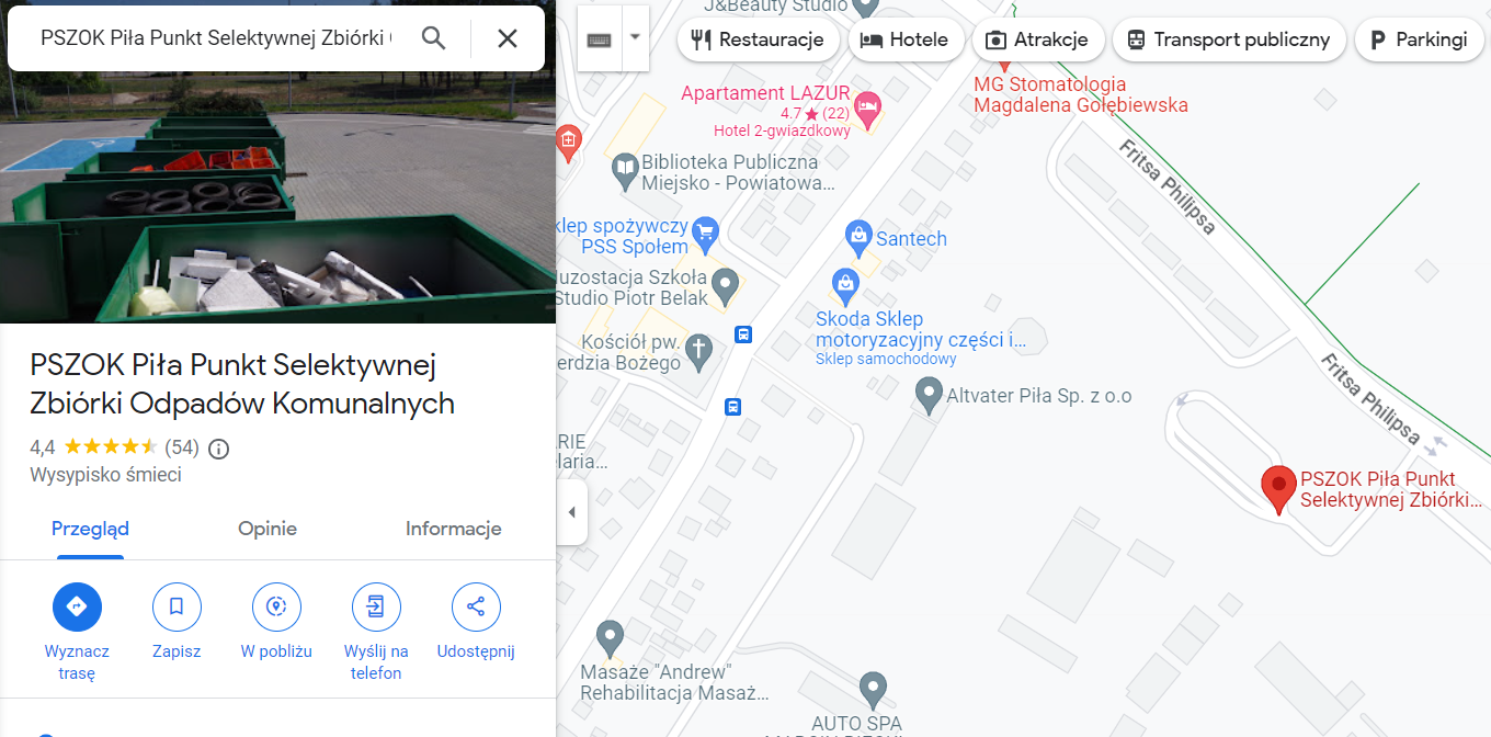 Mapa wskaże jak dojechać do PSZOK-u