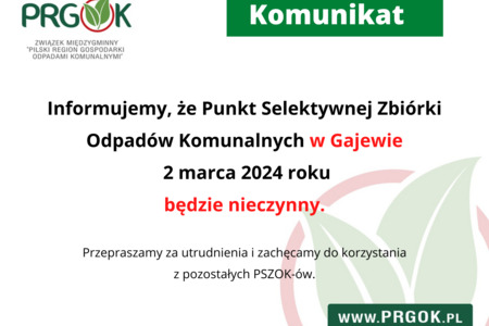 PSZOK Gajewo - informacja