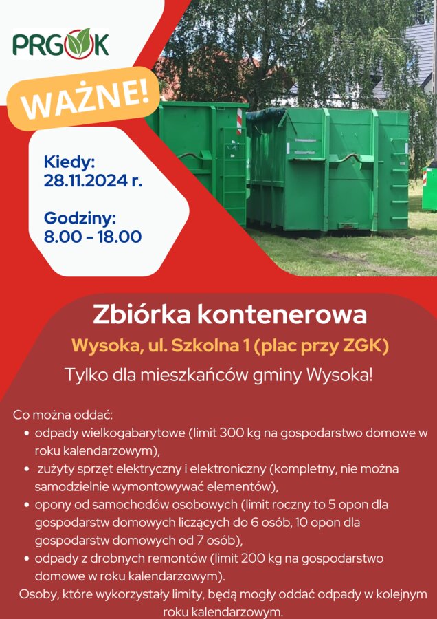 Zbiórka kontenerowa Wysoka