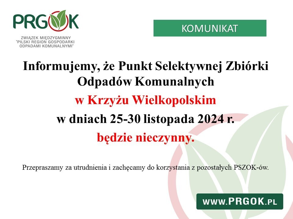 PSZOK Krzyż Wielkopolski - informacja