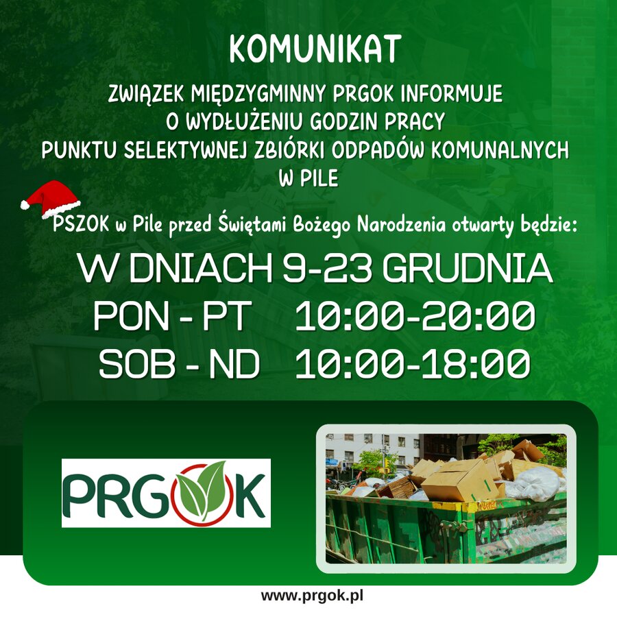 PSZOK Piła - komunikat