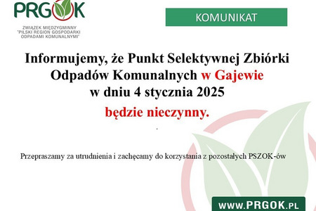 PSZOK Gajewo - informacja