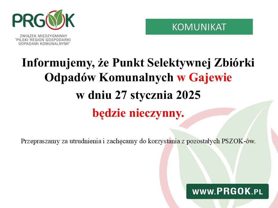 PSZOK Gajewo - informacja