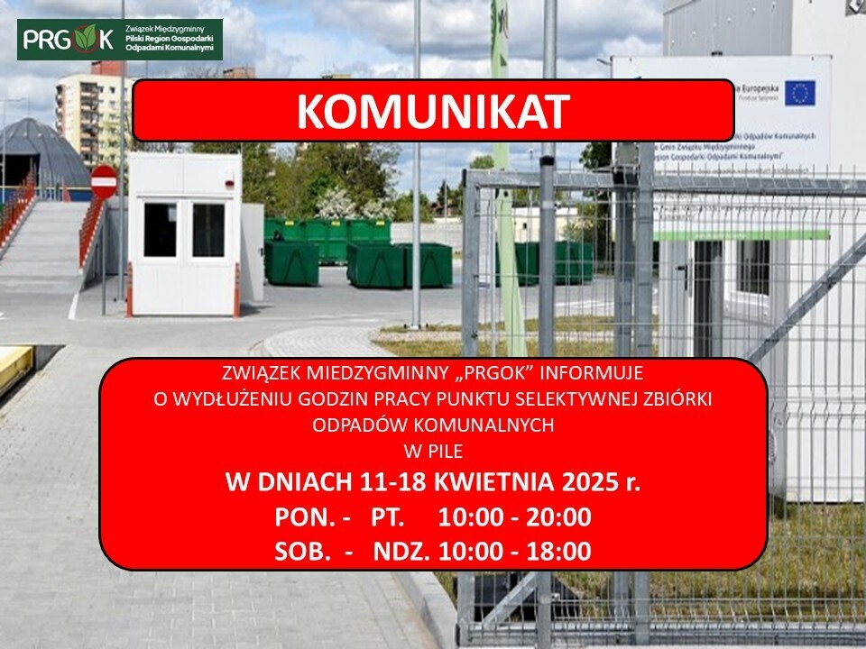 PSZOK Piła - komunikat