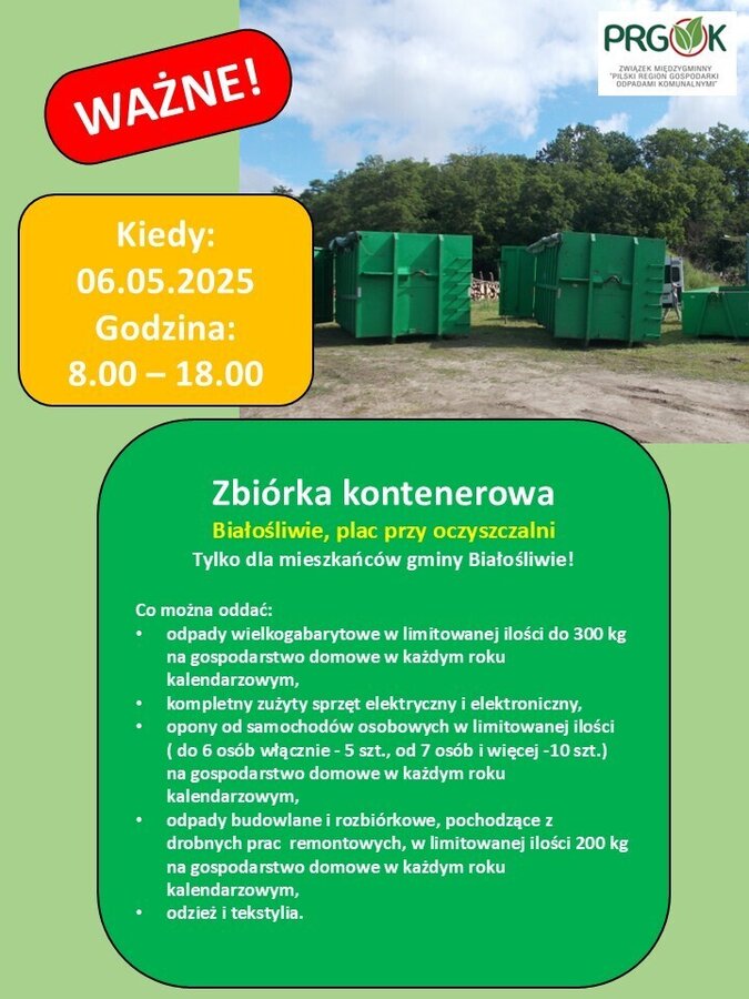 Białośliwie - zbiórka kontenerowa