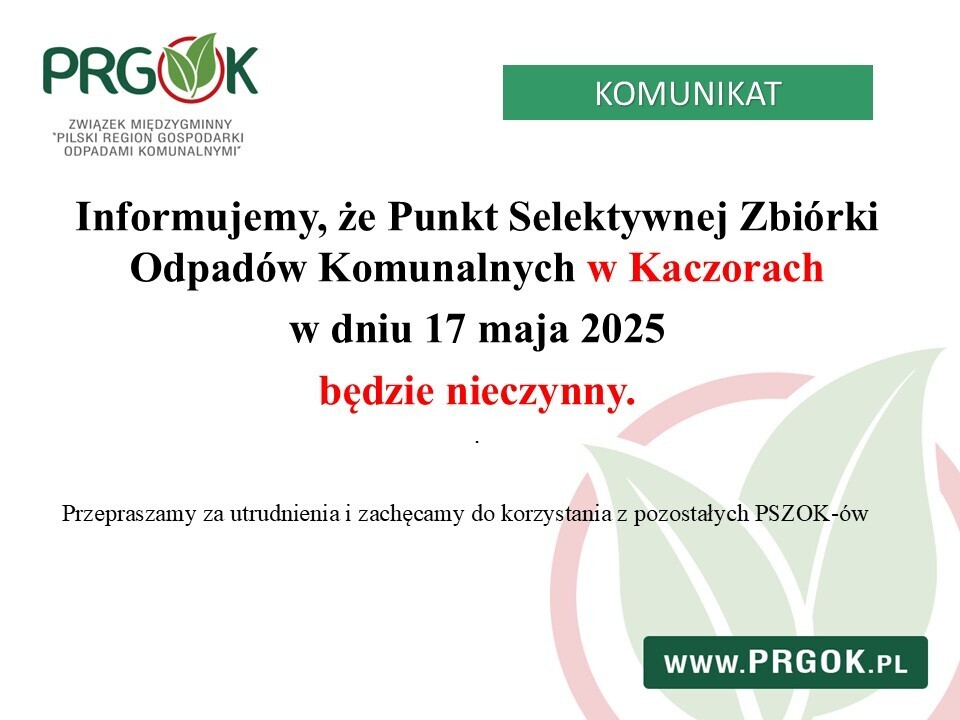 PSZOK Kaczory - informacja