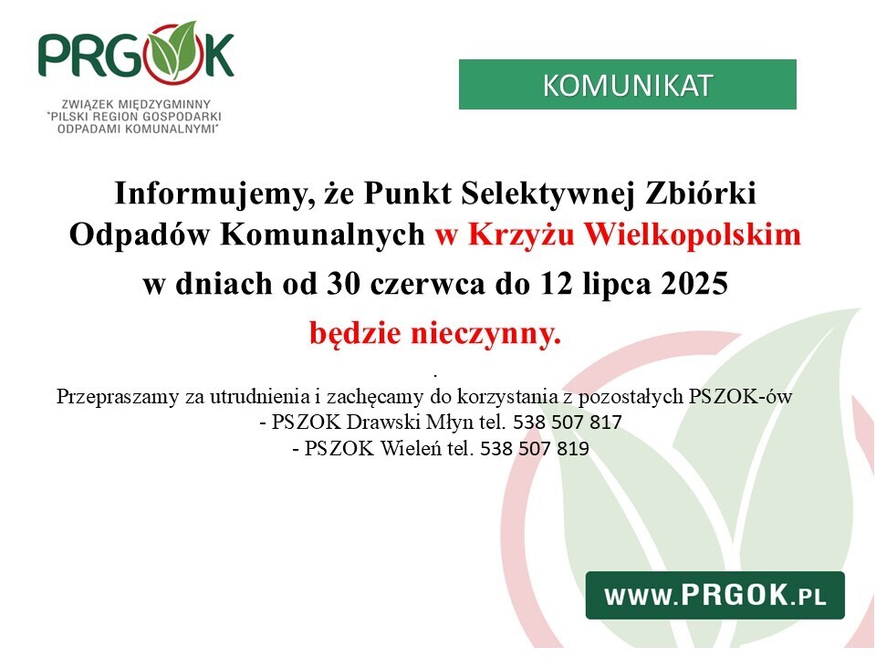 PSZOK Krzyż Wielkopolski - informacja
