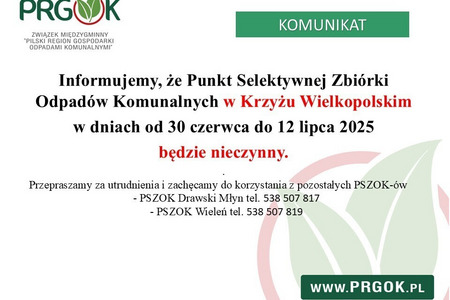 PSZOK Krzyż Wielkopolski - informacja
