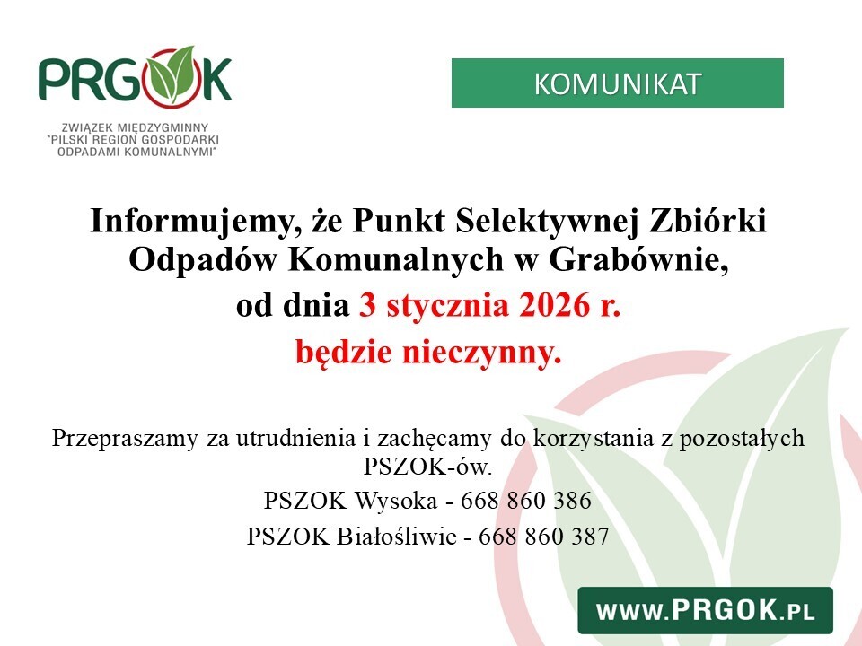 PSZOK Grabówno - Informacja