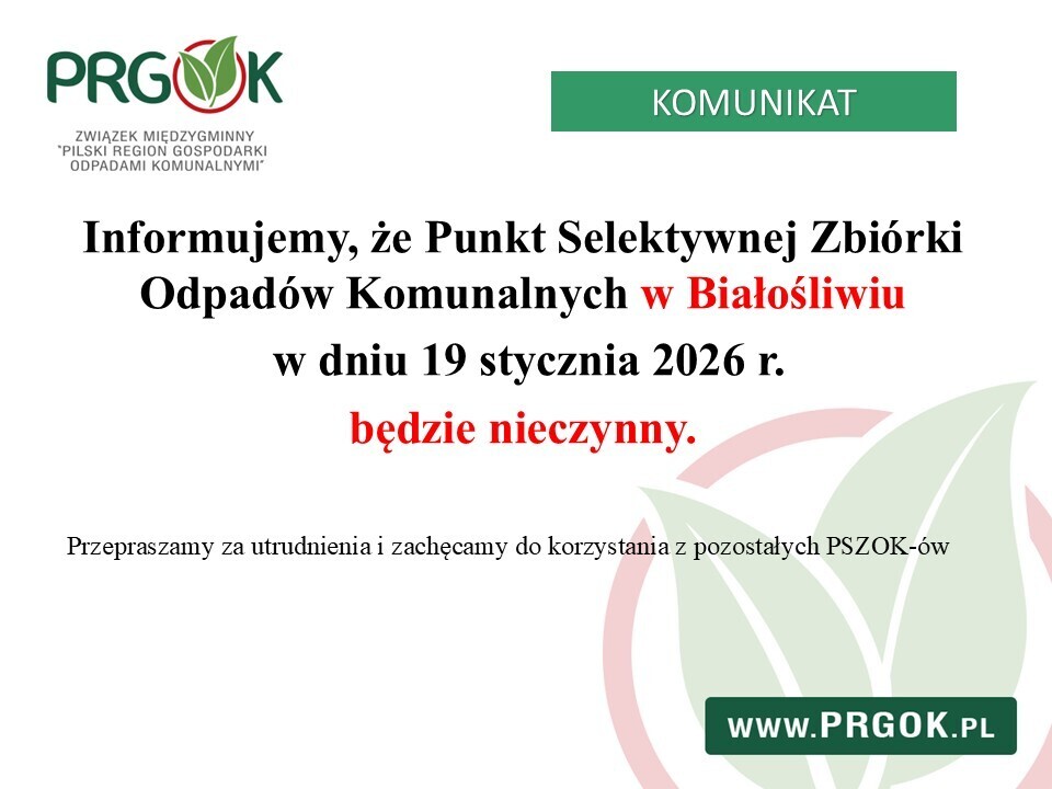 PSZOK Białośliwie - informacja 