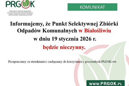 PSZOK Białośliwie - informacja 