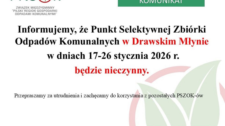 PSZOK Drawski Młyn - informacja 
