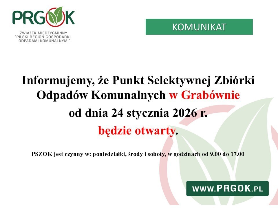 PSZOK Grabówno - informacja o otwarciu