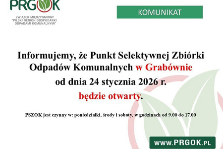 PSZOK Grabówno - informacja o otwarciu