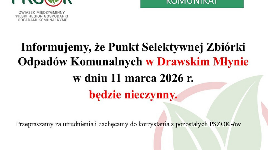 PSZOK Drawski Młyn - informacja