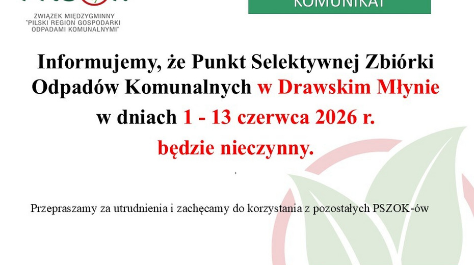 PSZOK Drawski Młyn - informacja