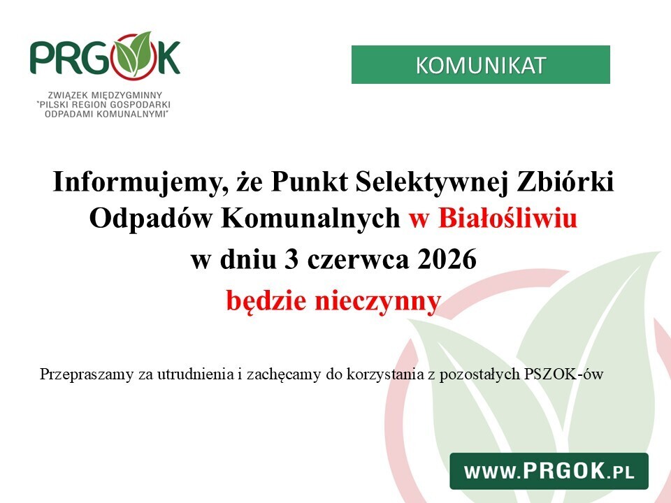 PSZOK Białośliwie - informacja 