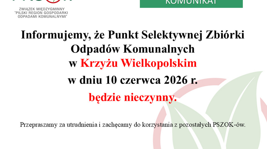 PSZOK Krzyż Wielkopolski - informacja 